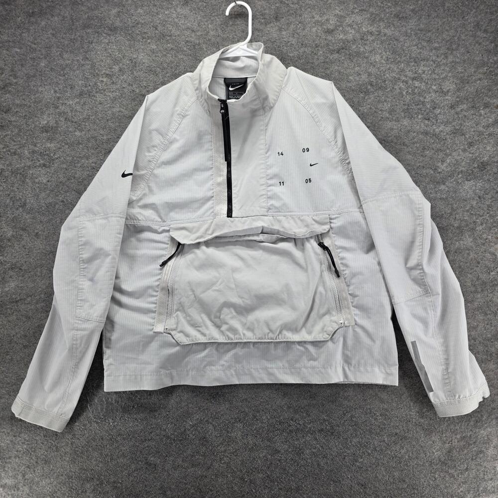 Nike Jacket Mens M Gray 1/4 Zip Windbreaker Reflective Running CK0710-094